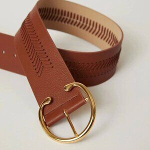 B-LOW THE BELT Brown Leather Kai Waist Belt S
